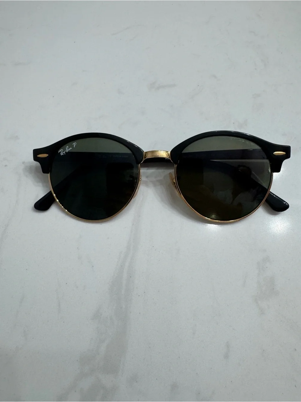 Ray-Ban Unisex Sunglasses Black Frame with Gold Accents